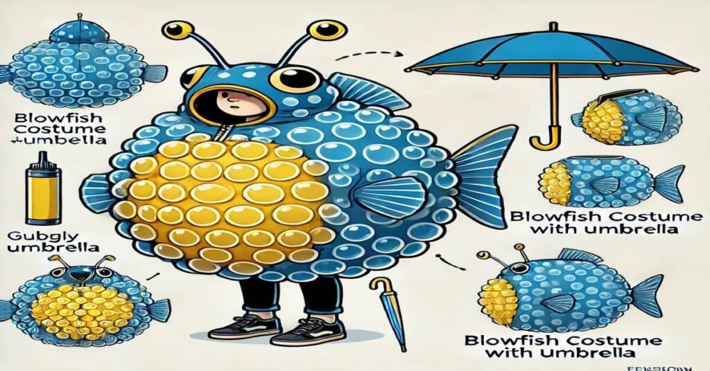 blowfish costume with umbrella